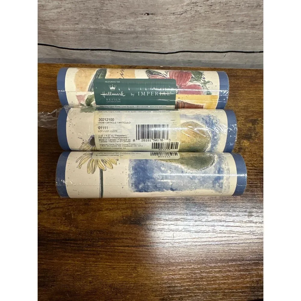 Hallmark by Imperial Design Collection Pre pasted Border Garden Scene Lot of 3‎